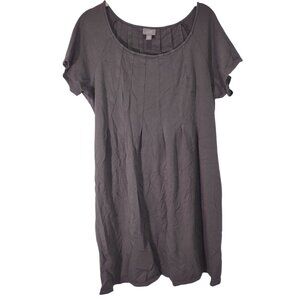 J. Jill Women's 1X Short Sleeve Pima Cotton Stretch Dress Lagenlook Minimalist